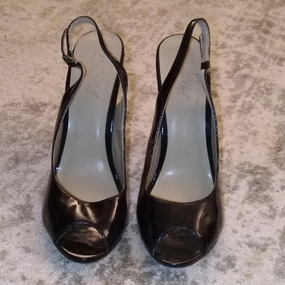 Highest Heel Vintage Elegant Black Peep-Toe Slingback Heels